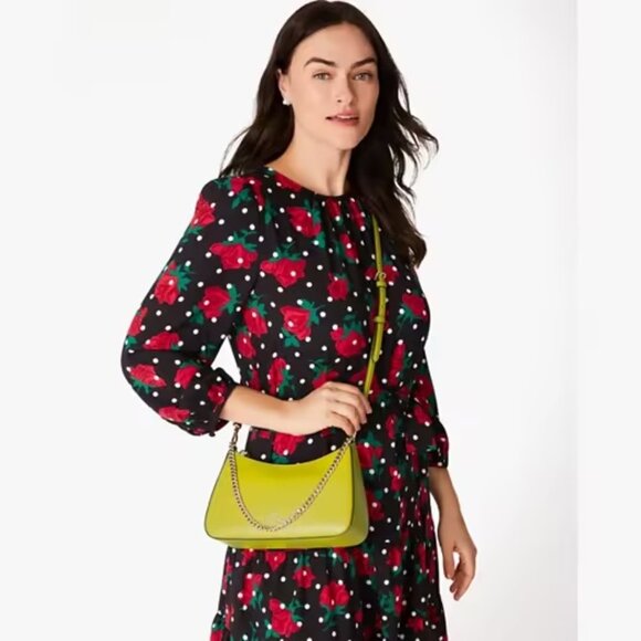BNWT KATE SPADE Madison Medium Saffiano Leather Convertible Crossbody Lime Slice - Picture 1 of 4